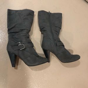 Grey suede boots